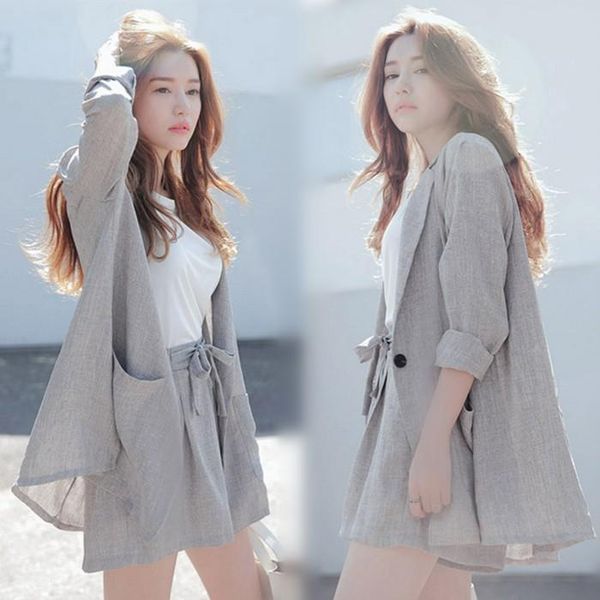 summer suit cotton linen two pieces women set casual tracksuit outfits loose blazer+elastic waist wide leg shorts suits women's piece p, White
summer suit cotton linen two pieces women set casual tracksuit outfits loose blazer+elastic waist wide leg shorts suits women's piece p, White