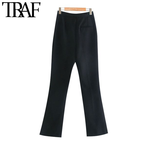 women's pants & capris traf women fashion office wear side pockets flared vintage high waist zipper female trousers mujer a4ui, Black;white
women's pants & capris traf women fashion office wear side pockets flared vintage high waist zipper female trousers mujer a4ui, Black;white