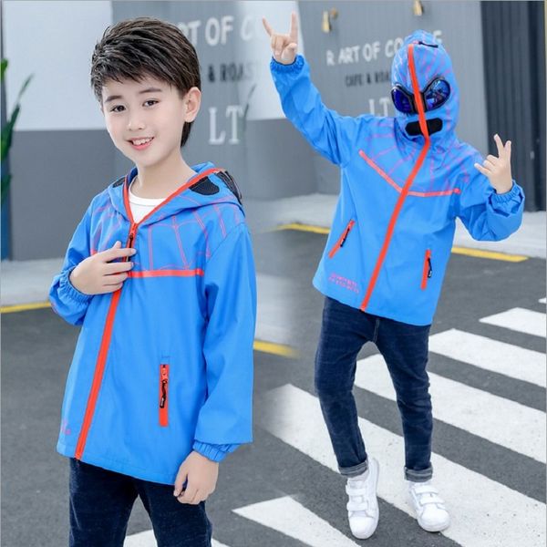 children outerwear waterproof jacket spider boys coat spring autumn fashion cartoon hooded jacket for boys kids clothes 4-16y, Blue;gray
children outerwear waterproof jacket spider boys coat spring autumn fashion cartoon hooded jacket for boys kids clothes 4-16y, Blue;gray