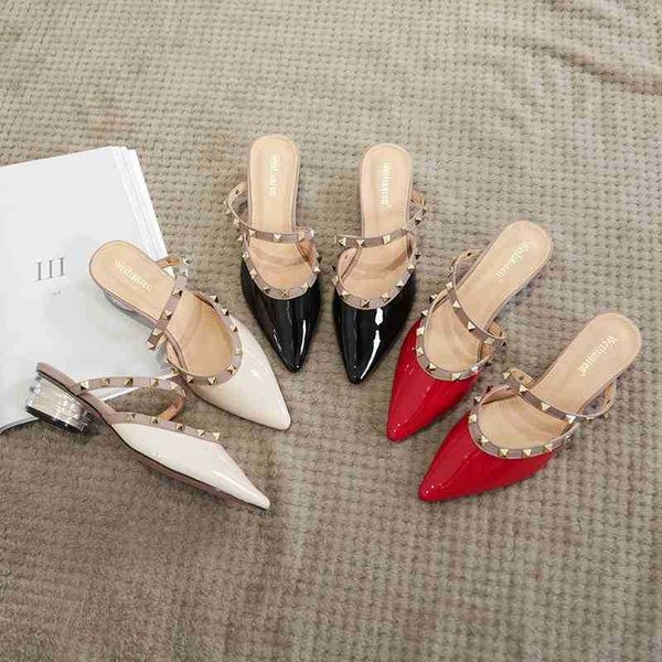 sandals women's wear half trailer 2021 spring new versatile pointed rivet summer 34 zlh, Black
sandals women's wear half trailer 2021 spring new versatile pointed rivet summer 34 zlh, Black