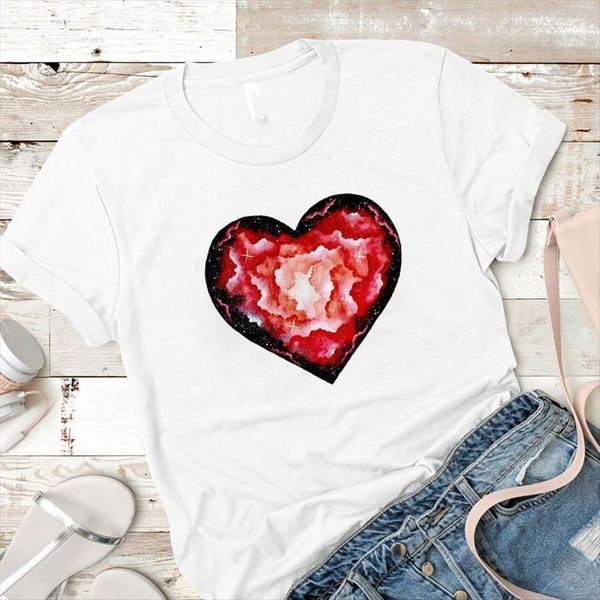 love heart flower print womens short sleeve loose tee female clothes graphic, White
love heart flower print womens short sleeve loose tee female clothes graphic, White