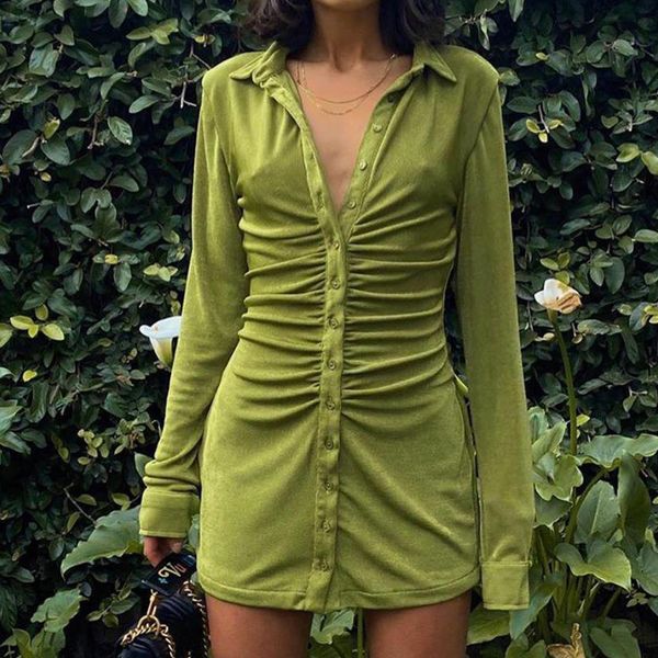 mini slim dress women green club party dress turn-down collar button short dresses female elegant streetwear shirt vestidos, Black;gray
mini slim dress women green club party dress turn-down collar button short dresses female elegant streetwear shirt vestidos, Black;gray