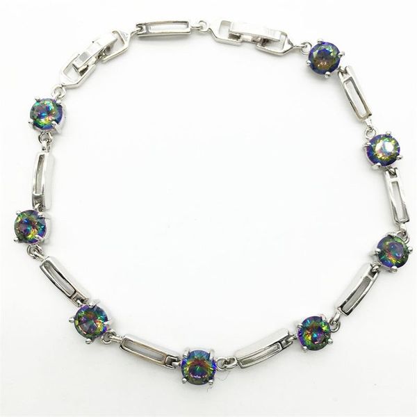 link, chain wonderful rainbow color cluster white gold bracelets & bangles fashion jewelry for women, Black
link, chain wonderful rainbow color cluster white gold bracelets & bangles fashion jewelry for women, Black