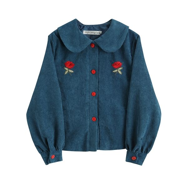 vintage women casual blouses and corduroy shirts autumn korean casual loose long sleeve button peter pan collar shirt 210417, White
vintage women casual blouses and corduroy shirts autumn korean casual loose long sleeve button peter pan collar shirt 210417, White