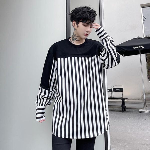 men's hoodies & sweatshirts stripe splice long sleeve streetwear fashion hip hop pullover loose sports sweatshirt male youth style hood, Black
men's hoodies & sweatshirts stripe splice long sleeve streetwear fashion hip hop pullover loose sports sweatshirt male youth style hood, Black