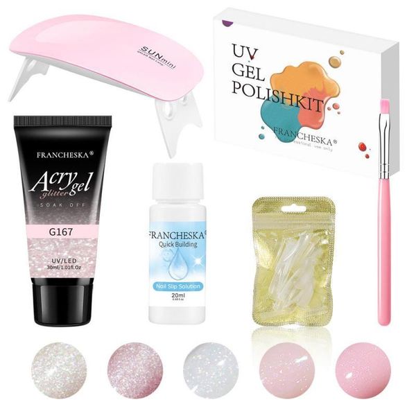 nail polish francheska glitter extension gel set extend mould uv potherapy lamp glue brush cleaning liquid art tslm2
nail polish francheska glitter extension gel set extend mould uv potherapy lamp glue brush cleaning liquid art tslm2