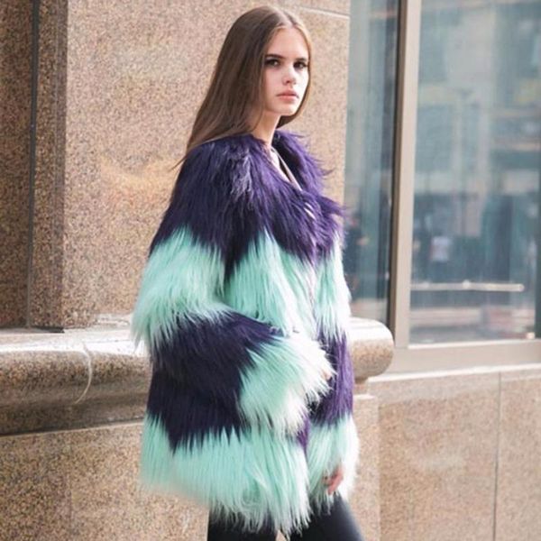 women's fur & faux 2021 winter clothes jacket women thicken color contrast middle length coat overcoat casaco feminino y202, Black
women's fur & faux 2021 winter clothes jacket women thicken color contrast middle length coat overcoat casaco feminino y202, Black