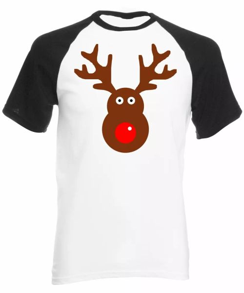 rudolph reindeer men's baseball shirt christmas santa sleigh party fancy dress, White;black
rudolph reindeer men's baseball shirt christmas santa sleigh party fancy dress, White;black