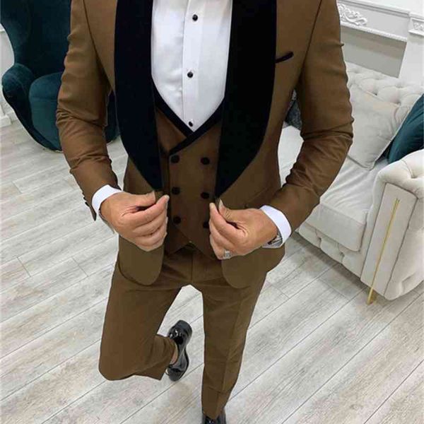 men's suits & blazers jeltoin classic brown men suit 3 pieces tuxedo velvet shawl lapel groomsmen wedding set fashion party man blazer, White;black
men's suits & blazers jeltoin classic brown men suit 3 pieces tuxedo velvet shawl lapel groomsmen wedding set fashion party man blazer, White;black