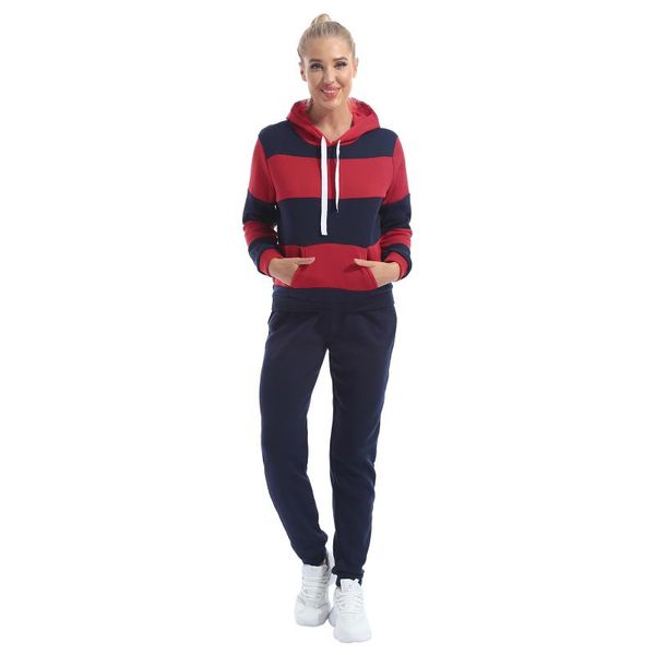 women autumn winter warm sportswear stripes print hooded hoodie long sleeves sweatshirt with pants set for gym fitness running sets, Black;blue
women autumn winter warm sportswear stripes print hooded hoodie long sleeves sweatshirt with pants set for gym fitness running sets, Black;blue
