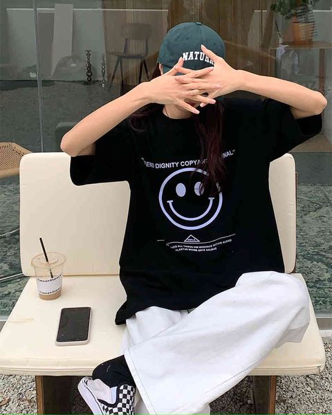 polos ytx117 summer western style mid-length smiley print short-sleeves female t-shirt, White
polos ytx117 summer western style mid-length smiley print short-sleeves female t-shirt, White