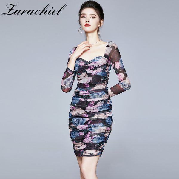 women chic fashion purple floral print draped mesh dress club square collar long sleeve stretch bodycon mini dresses 210416, Black;gray
women chic fashion purple floral print draped mesh dress club square collar long sleeve stretch bodycon mini dresses 210416, Black;gray