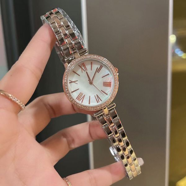 fashionable and simple ladies round watch diamond bezel quartz stainless steel strap 32mm meter dial to send girlfriend birthday gift, Slivery;brown
fashionable and simple ladies round watch diamond bezel quartz stainless steel strap 32mm meter dial to send girlfriend birthday gift, Slivery;brown