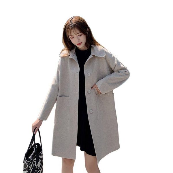 women's wool & blends woman fashion coat single-breasted thin woolen female winter korean clothing jackets for women 2021, Black
women's wool & blends woman fashion coat single-breasted thin woolen female winter korean clothing jackets for women 2021, Black
