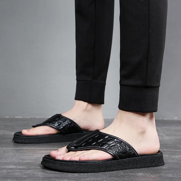 slippers genuine leather men sandals cowhide summer quality casual outdoor beach shoes, Black
slippers genuine leather men sandals cowhide summer quality casual outdoor beach shoes, Black