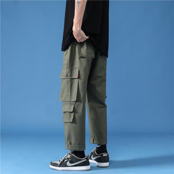 men's pants multi-pocket tooling autumn style hong kong loose casual couple nine-point trousers, Black
men's pants multi-pocket tooling autumn style hong kong loose casual couple nine-point trousers, Black