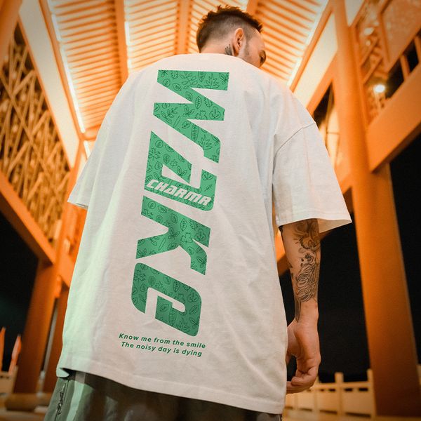 green letter printed men's hip-hop t shirt high-quality comfortable and breathable fashion street daily travel home party, White;black
green letter printed men's hip-hop t shirt high-quality comfortable and breathable fashion street daily travel home party, White;black