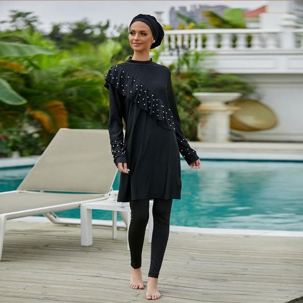 swim wear black muslim swimwear burkini with bra padding long sleeves sport swimsuit bathing suit three-piece dropship
swim wear black muslim swimwear burkini with bra padding long sleeves sport swimsuit bathing suit three-piece dropship