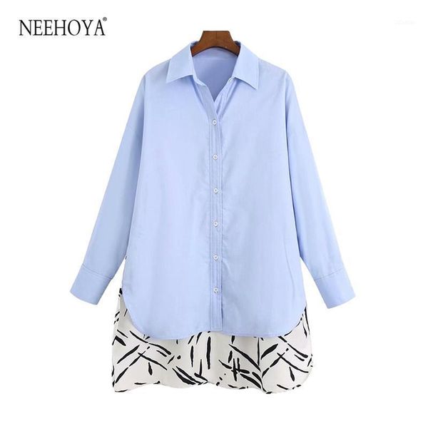 women 2021 fashion patchwork print loose irregular blouses vintage long sleeve button-up female shirts chic women's &, White
women 2021 fashion patchwork print loose irregular blouses vintage long sleeve button-up female shirts chic women's &, White