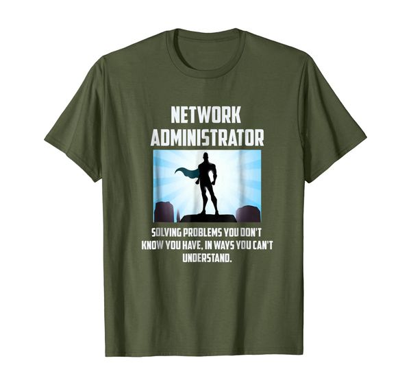 network administrator hero funny it technician tee, White;black