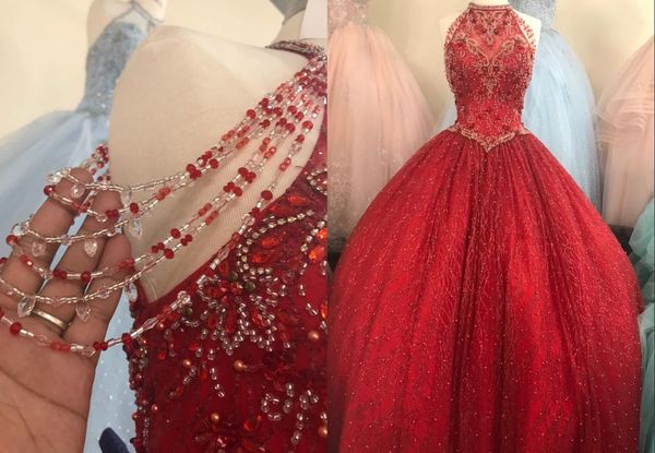 luxurious red halter quinceanera dresses 2022 ball gown boho sleeves sequined tulle crystal rhinestones corset sweet 15 prom eveening dress, Blue;red
luxurious red halter quinceanera dresses 2022 ball gown boho sleeves sequined tulle crystal rhinestones corset sweet 15 prom eveening dress, Blue;red