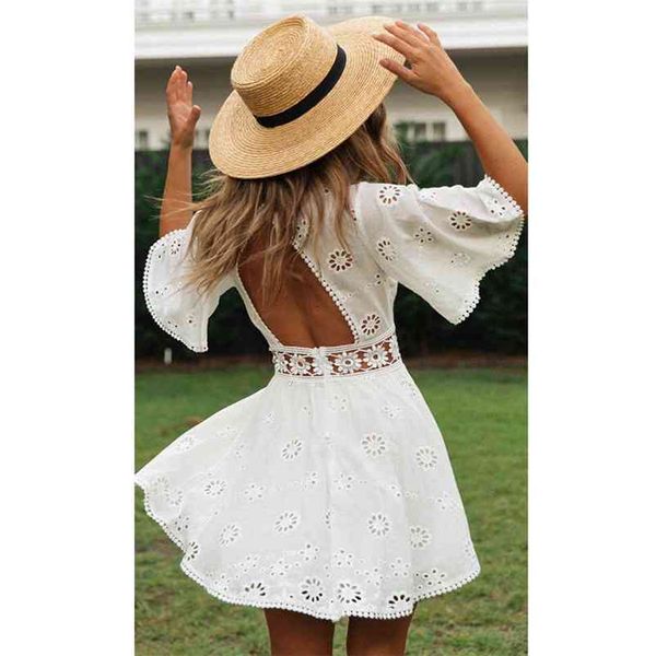 foridol backless white lace summer dress women o neck embriodery flower short boho beach dress hollow out dress 210415, Black;gray
foridol backless white lace summer dress women o neck embriodery flower short boho beach dress hollow out dress 210415, Black;gray