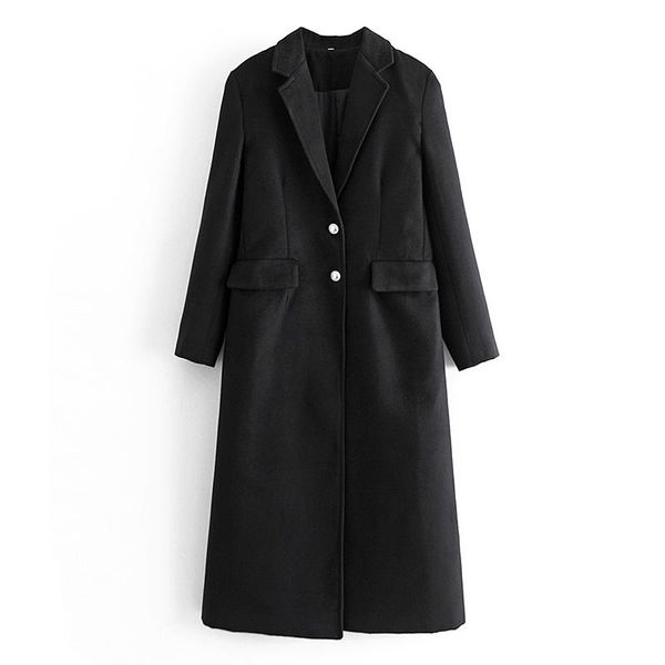 women's wool & blends novalya turn down collar coats women fashion single breasted jackets elegant back split long female ladies, Black
women's wool & blends novalya turn down collar coats women fashion single breasted jackets elegant back split long female ladies, Black