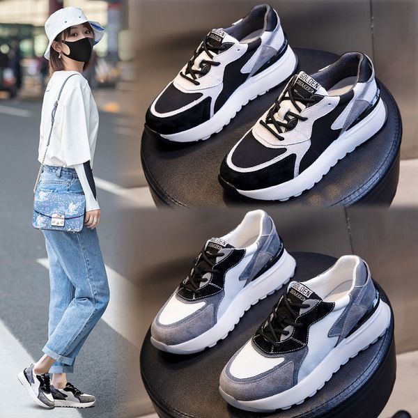 daddy shoes women's autumn 2021 leisure sports single thick soled increased running breathable leather trend, Black;white
daddy shoes women's autumn 2021 leisure sports single thick soled increased running breathable leather trend, Black;white