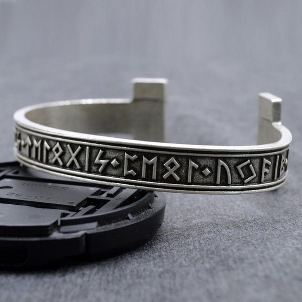 drop men's handmade nordic rune bangle viking gold silver rose color alloy material for male's jewelry gift, Black 
drop men's handmade nordic rune bangle viking gold silver rose color alloy material for male's jewelry gift, Black