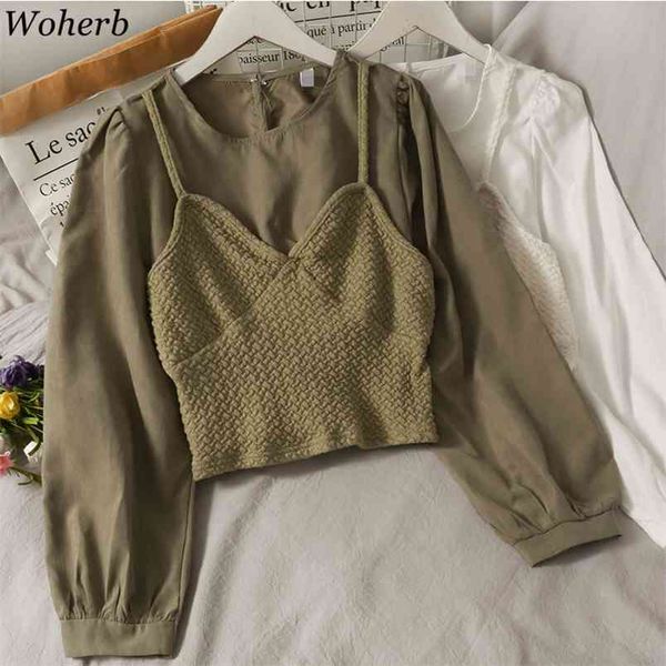vintage women cropped blouses fake two peices spring elegant blusas korean chic fashion ropa mujer 210519, White
vintage women cropped blouses fake two peices spring elegant blusas korean chic fashion ropa mujer 210519, White