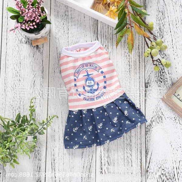 the dog clothes spring and vest dress pet supplies dog clothing summer stripe denim splicing skirt mother
the dog clothes spring and vest dress pet supplies dog clothing summer stripe denim splicing skirt mother