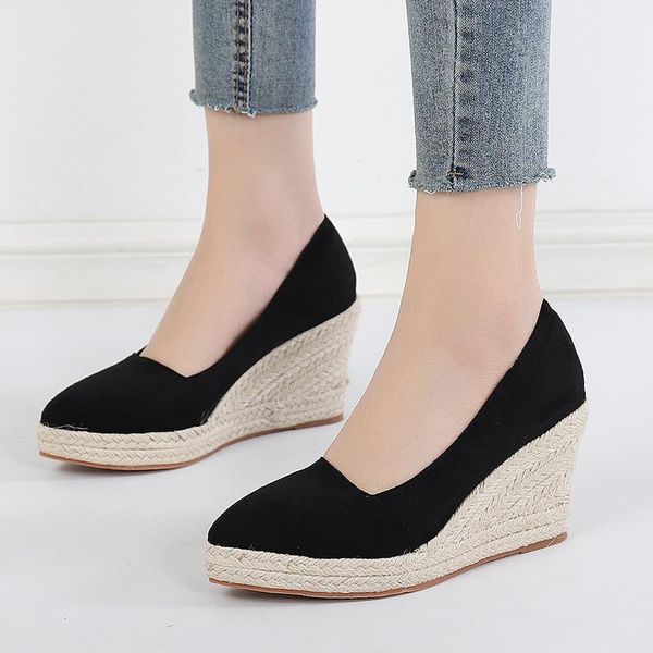 sandals 2021 princess kate's same suede wedge single shoes women's shallow mouth espadrilles spring and autumn high heels, Black
sandals 2021 princess kate's same suede wedge single shoes women's shallow mouth espadrilles spring and autumn high heels, Black