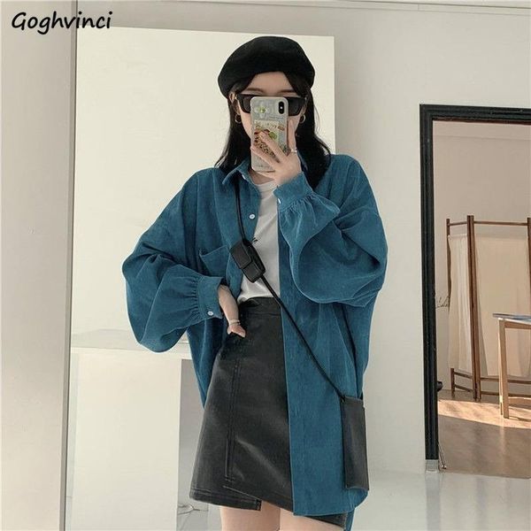 women's blouses & shirts women corduroy boyfriend style spring autumn ladies shirt womens loose chic plain color ins trendy streetwear, White
women's blouses & shirts women corduroy boyfriend style spring autumn ladies shirt womens loose chic plain color ins trendy streetwear, White