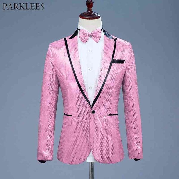 pink sequin one button dress blazers brand nightclub prom men suit jacket wedding stage singer costume (bowtie include) 210522, White;black
pink sequin one button dress blazers brand nightclub prom men suit jacket wedding stage singer costume (bowtie include) 210522, White;black