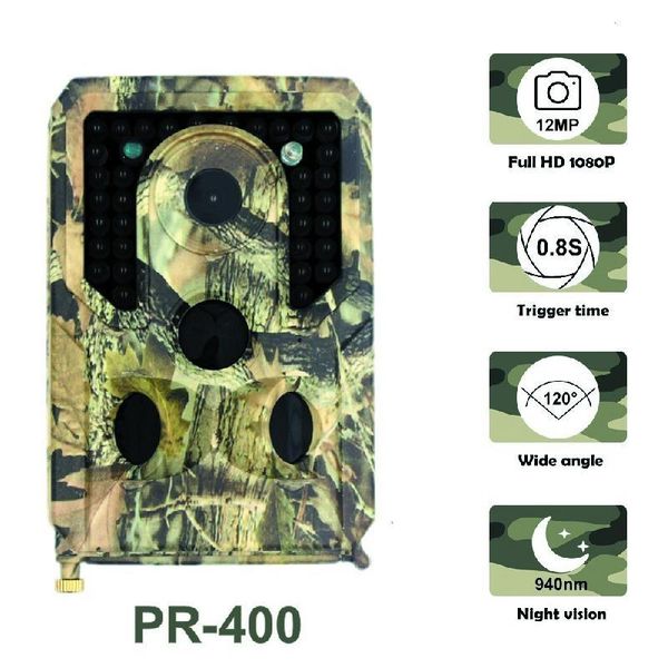 pr-400 trail camera 12mp 1080p 34pcs infrared leds 940nm hunting ip56 waterproof 120 degree angle wild cameras
pr-400 trail camera 12mp 1080p 34pcs infrared leds 940nm hunting ip56 waterproof 120 degree angle wild cameras