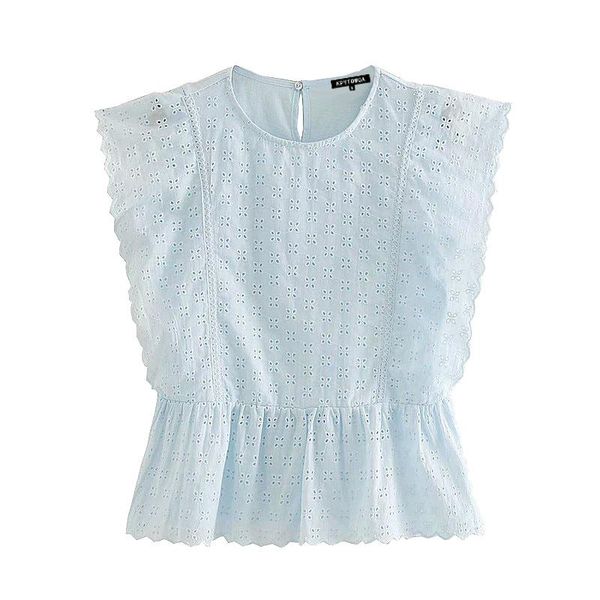 women's blouses & shirts women 2021 sweet fashion with lace embroidery ruffles vintage o neck sleeveless female chic, White
women's blouses & shirts women 2021 sweet fashion with lace embroidery ruffles vintage o neck sleeveless female chic, White