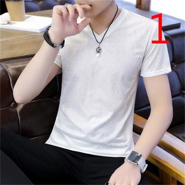 men's t-shirts short-sleeved self-cultivation trend half-summer summer silk round neck t-shirt o78a, White;black
men's t-shirts short-sleeved self-cultivation trend half-summer summer silk round neck t-shirt o78a, White;black