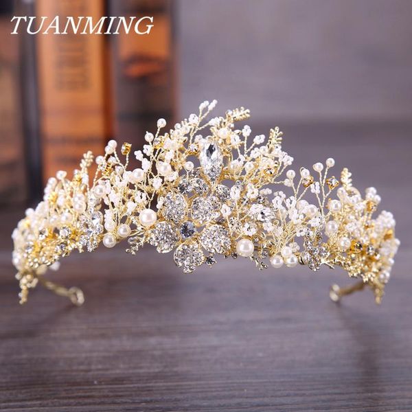 hair clips & barrettes bride crown with crystal pearl golden bride's tiara princess wedding head adornment flower pretty jewelery, Golden;silver
hair clips & barrettes bride crown with crystal pearl golden bride's tiara princess wedding head adornment flower pretty jewelery, Golden;silver