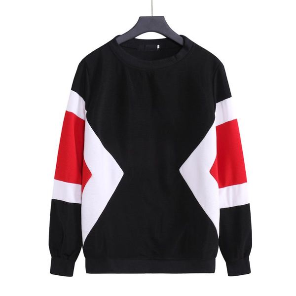 men's hoodies & sweatshirts men fashion contrast patchwork 2 color cotton crewneck pullover sweatshirt, Black
men's hoodies & sweatshirts men fashion contrast patchwork 2 color cotton crewneck pullover sweatshirt, Black