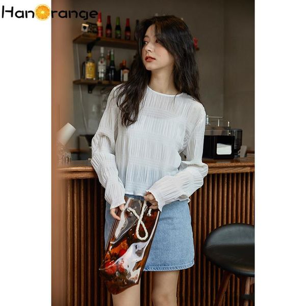 puff sleeve long chiffon thin blouse pleated female 2021 summer women sun protection elegant fashion pullover women's blouses & shirts, White
puff sleeve long chiffon thin blouse pleated female 2021 summer women sun protection elegant fashion pullover women's blouses & shirts, White