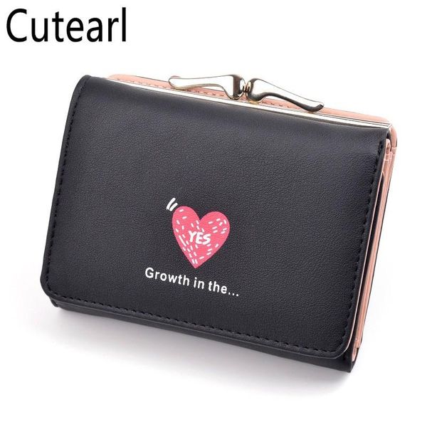 wallets fashion trifold women's short love heart desigh clutch hasp metal coin purse card holder female cartera, Red;black
wallets fashion trifold women's short love heart desigh clutch hasp metal coin purse card holder female cartera, Red;black
