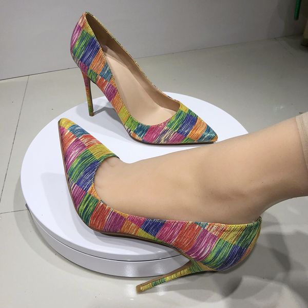dress shoes 12cm thin heel women's high heels, colored plaid striped shoes, narrow pointed, light, festival, autumn, size 44 10cm 7nll, Black
dress shoes 12cm thin heel women's high heels, colored plaid striped shoes, narrow pointed, light, festival, autumn, size 44 10cm 7nll, Black