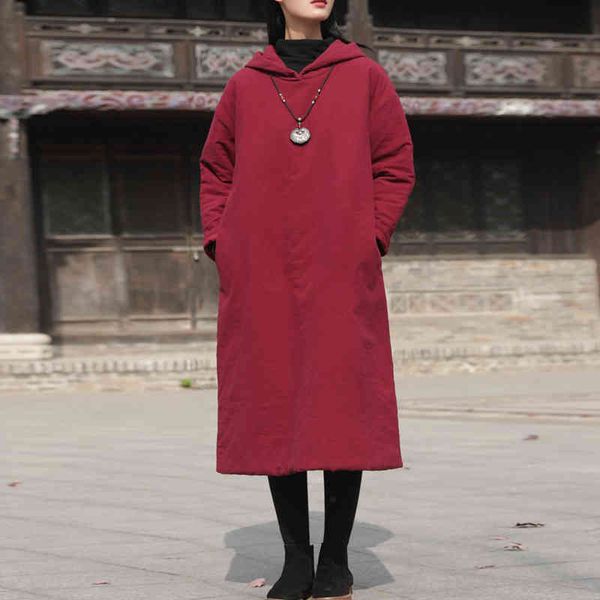 johnature women pullover hooded parkas thick winter long coats cotton linen winter long sleeve vintage parkas 210521, Black
johnature women pullover hooded parkas thick winter long coats cotton linen winter long sleeve vintage parkas 210521, Black