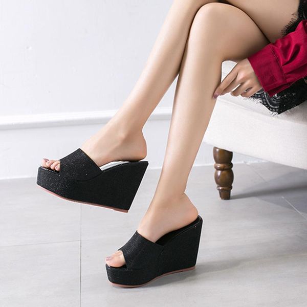 slippers women summer women's wedge platform casual slides bling peep toe black gold footwear female fashion high heel shoes
slippers women summer women's wedge platform casual slides bling peep toe black gold footwear female fashion high heel shoes