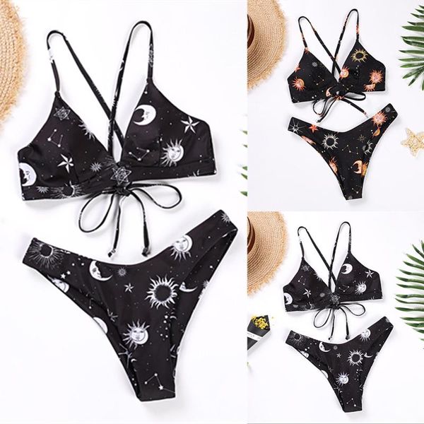 women's swimwear bikini 2021 women two piece push up tankini sets plus size beachwear swimsuit print high waist set, White;black
women's swimwear bikini 2021 women two piece push up tankini sets plus size beachwear swimsuit print high waist set, White;black
