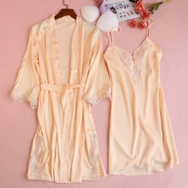 women's sleepwear 2pcs robe set women nightwear short home clothing satin loose summer intimate lingerie bathrobe gown lace, Black;red
women's sleepwear 2pcs robe set women nightwear short home clothing satin loose summer intimate lingerie bathrobe gown lace, Black;red