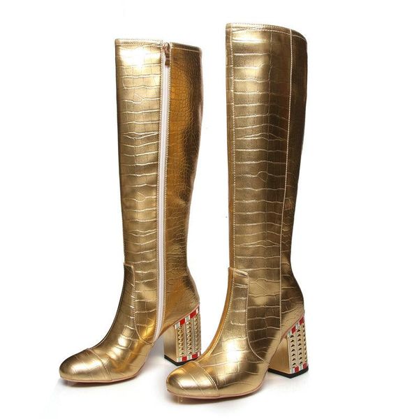 boots women fashion zipper square high heel knee ladies round toe autumn winter shoes white gold, Black
boots women fashion zipper square high heel knee ladies round toe autumn winter shoes white gold, Black