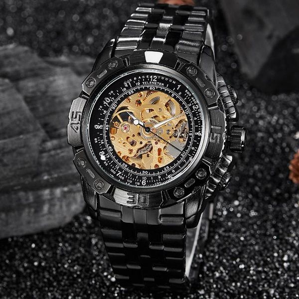wristwatches black gold automatic mechanical watch for men full stainsteel skeleton wristwatch clock over-sized big dial male montre homme, Slivery;brown
wristwatches black gold automatic mechanical watch for men full stainsteel skeleton wristwatch clock over-sized big dial male montre homme, Slivery;brown