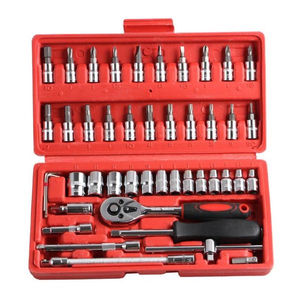 professional hand tool sets 46pcs/set carbon steel combination set wrench socket spanner screwdriver household motorcycle car repair
professional hand tool sets 46pcs/set carbon steel combination set wrench socket spanner screwdriver household motorcycle car repair