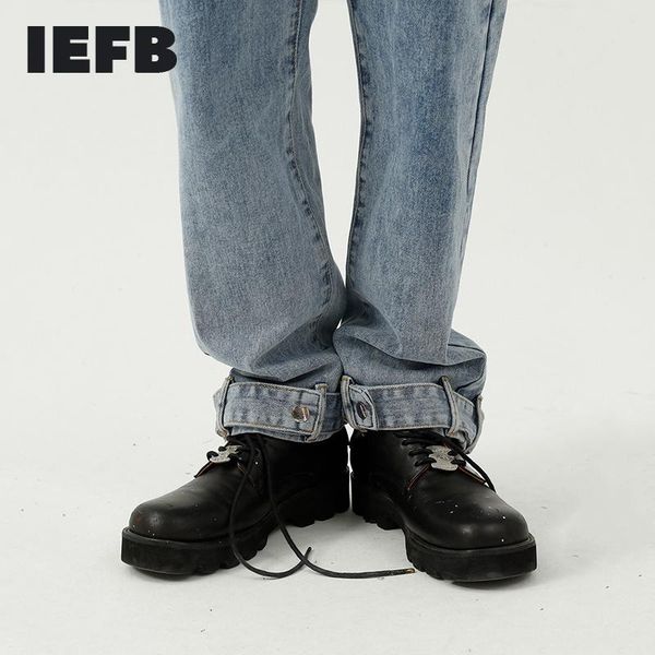 men's jeans iefb korean streetwear fashion blue 2021 straight bandage leg design trend wash casual denim trousers 9y8165
men's jeans iefb korean streetwear fashion blue 2021 straight bandage leg design trend wash casual denim trousers 9y8165